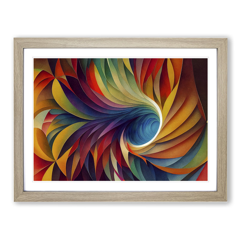 Fractal Abstract Vol.4 - Single Picture Frame Painting, 46cm H x 64cm W x 2cm D, Oak