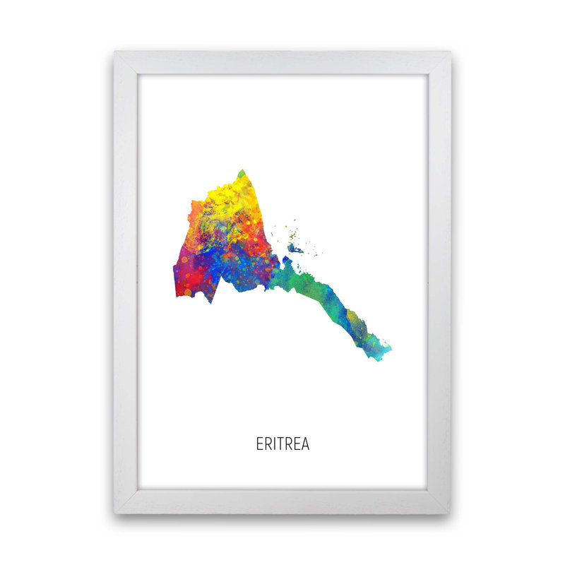 Ecuador Watercolour Map by Michael Tompsett - 1 Piece Wall Art, 34cm H x 25cm W x 3cm D, Black Framed