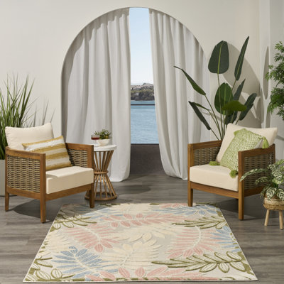 Tapis rose ivoire moderne 3 pi 6 po x 5 pi 6 po Lakesha