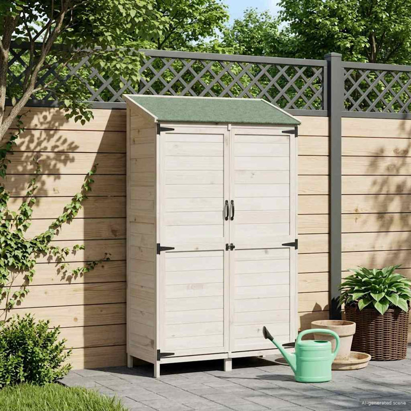 Vidaxl Garden Shed Engineered Wood Outdoor Storage For Tools Supplies Wooden, White
