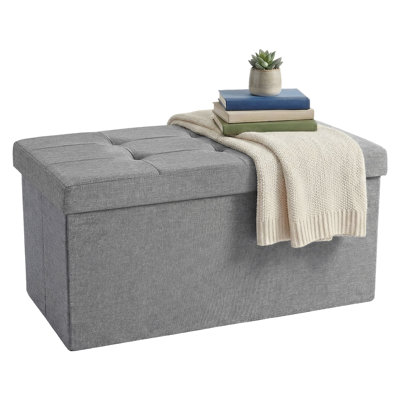 30.5"W Folding Storage Ottoman Bench
