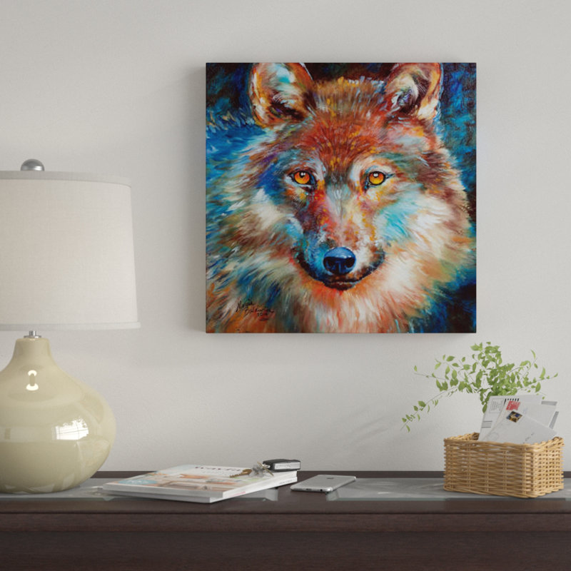 «Timber Wolf Abstract», reproduction sur toile, H 26 po x l 26 po x P 1,5 po, Toile tendue, Pas de tapis