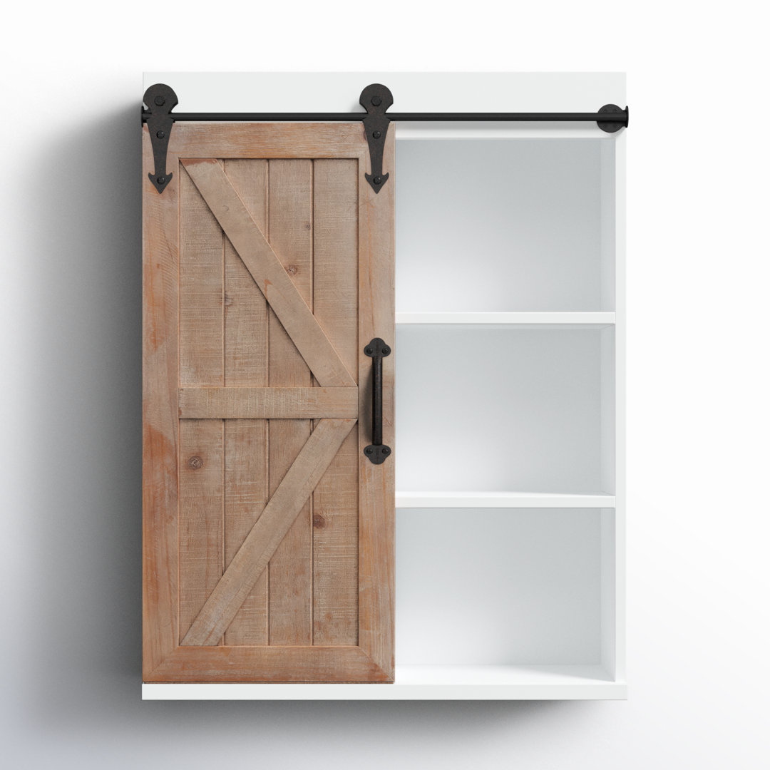 Malese 27.6'' Tall 1 - Door Accent Cabinet Joss & Main Color: White/Rustic Brown