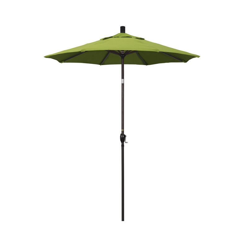 Parasol de marché 6 pi Wallach, Toile Sunbrella® beige antique, Enduit imitant le métal frappé gris
