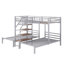 Lit superposé triple en métal avec tablettes de rangement et escalier-1237403420