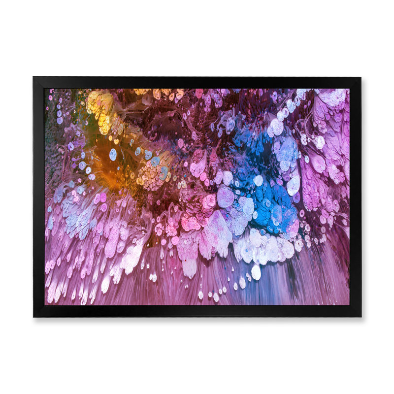 Marbre mauve de luxe liquide, art mural moderne sur toile, H 8 po x l 12 po x P 1 po, Toile avec cadre noir