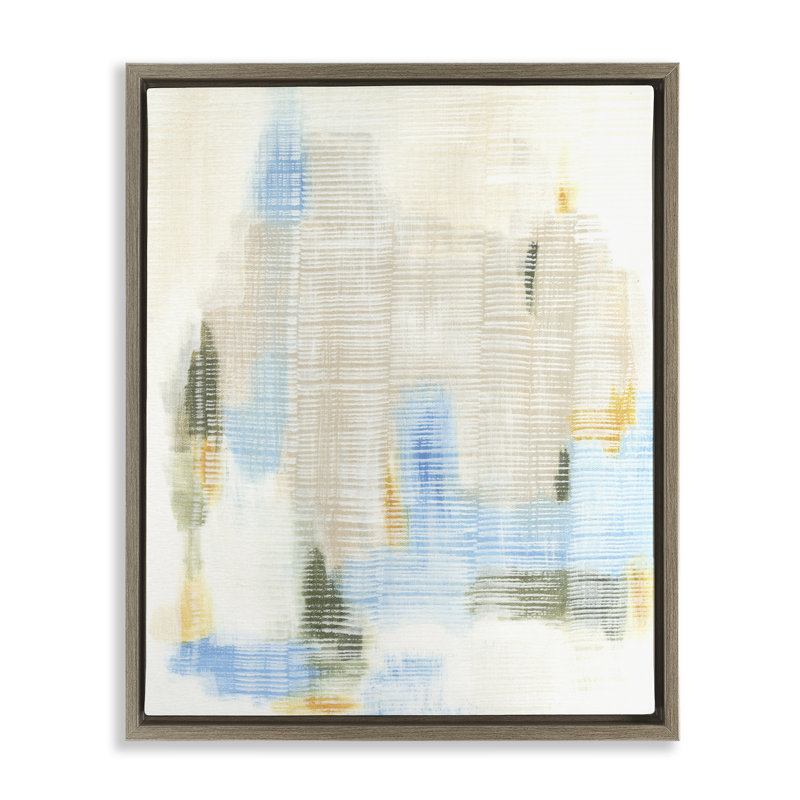 "Double Back Subtle Abstraction", encadrée par Floater, par Vanna Lam, H 21 po x l 17 po, Cadre flottant orme Montalcino