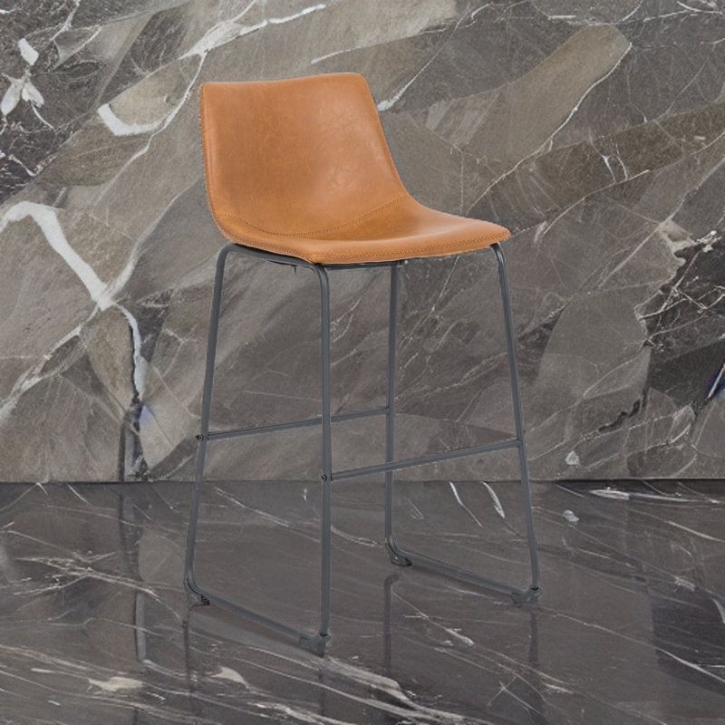 Tabouret de comptoir Niyat 26 po, Noir, Brun clair