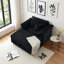 «Fauteuil rembourré noir avec rangement - Siège d'invité élégant pour la chambre à coucher / salon»-118034729