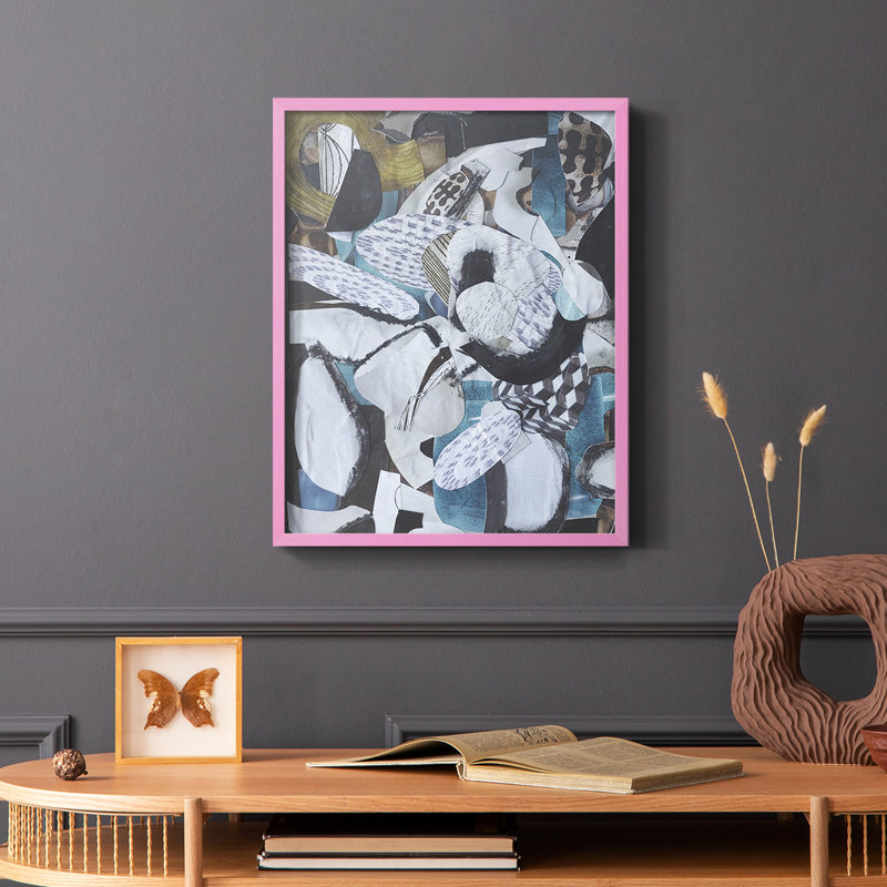 Hawaiian Beach, reproduction encadrée sur verre - bois massif, Rose, H 10 po x l 8 po