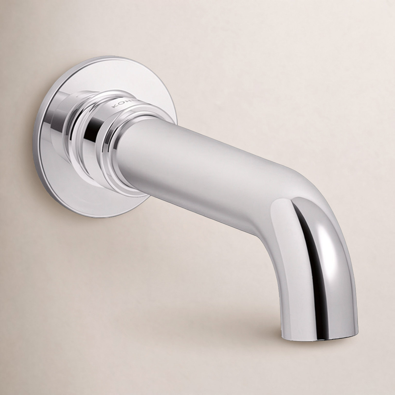 Castia Wall-Mounted Bath Spout, Polished Chrome
