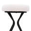 Tabourets de bar sans dossier en velours de conception moderne pour îlot de cuisine et salle à manger, structure en métal noir