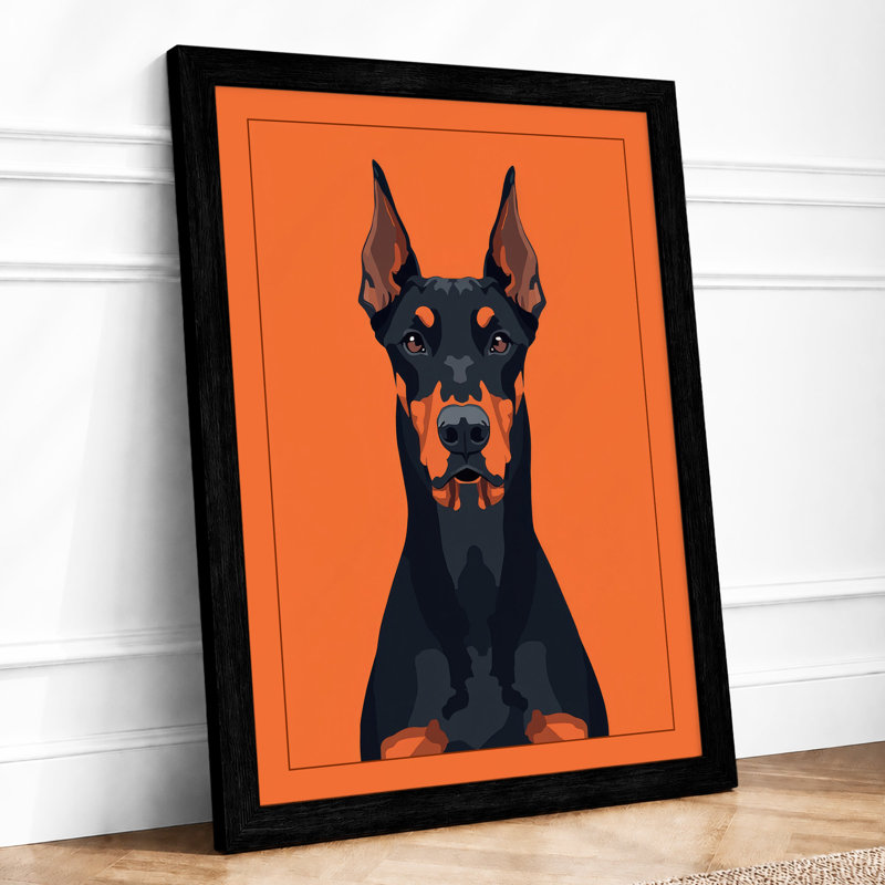 Doberman Presence Modern - Framed Print, A2 - 59.4 x 42.0 cm, Black