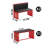 Industrial Style Container Card Table And Chairs 4 - Person Solid Wood Top Trestle Dining Set