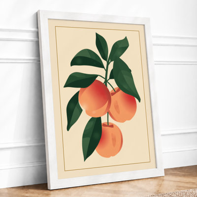 Peaches on Branch Botanical - Framed Print
