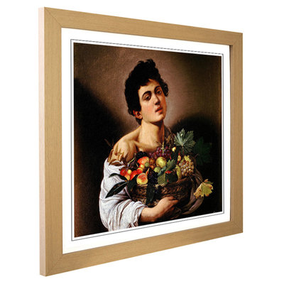 Boy with a Basket of Fruit by Caravaggio - Framed Print