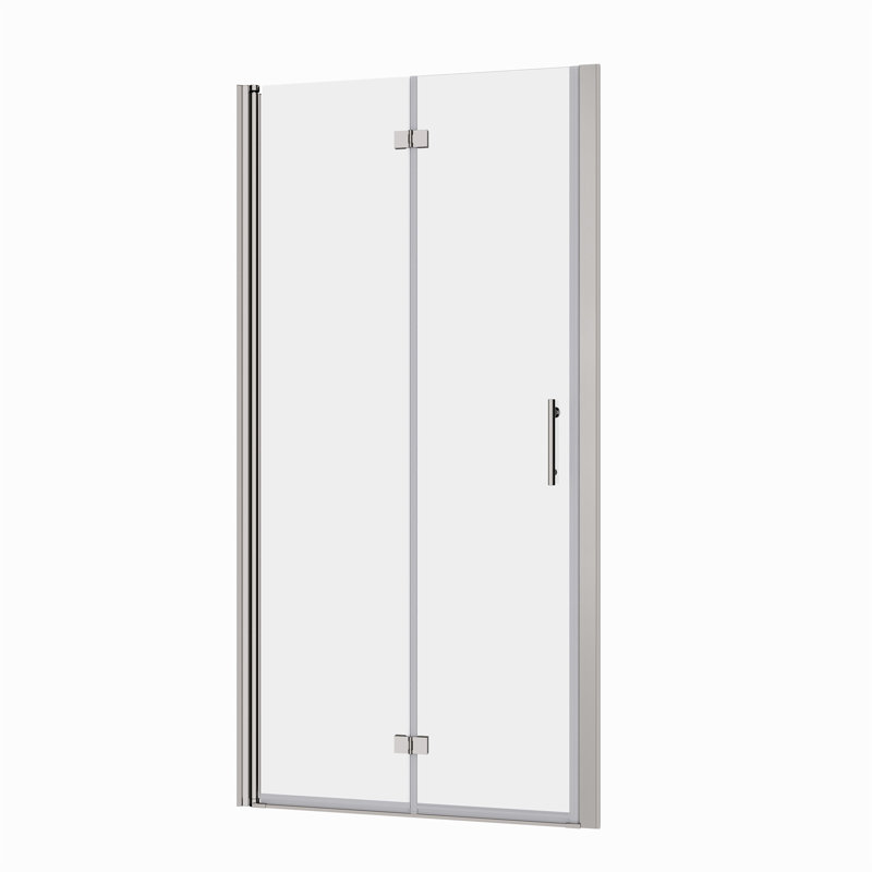 1 3/8" Adjustment,Universal Pivot Shower Door, With 1/4" Tempered Glass Finish, Chrome