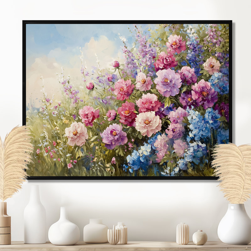 Jacobie - Floral Oversized Canvas Prints, Noir, noir, noir, noir, H 12 po x l 20 po, Impression encadrée flottante