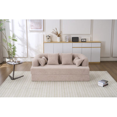 70''2-in-1 Folding Convertible Chenille Compressed Sofa bed