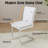 51" Rectangular Tempered Glass Dining Set with 4 Cantilever Faux Leather Chairs-1915390965