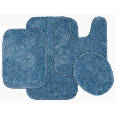 Mccluney Traditional Nylon 4 Piece Bath Rug Set with Non-Slip Backing