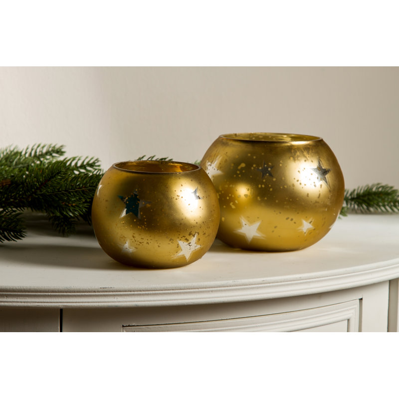 2 Piece Glass Wall Tealight Holder Set, Red