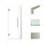 Porte de douche à charnière 31,5 po x H 76 po en chrome poli avec verre transparent-106674721