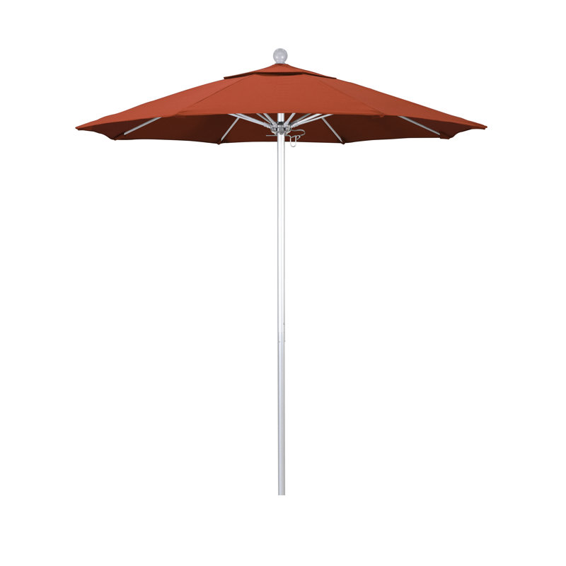 Parasol de marché Hibo Venture Series 7,5 pi, Silver Anodized, 90" W x 90" D, Sunset Olefin