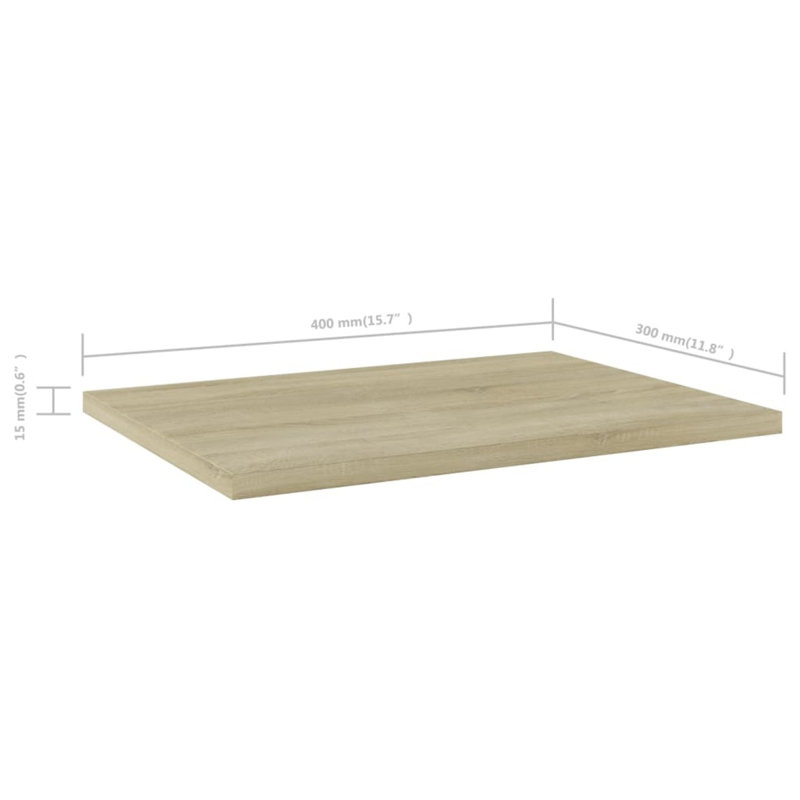 Ensemble de 8 tablettes vidaXL, Chêne de Sonoma, (8 tablettes) H 0,59 po x l 15,75 po x P 11,81 po