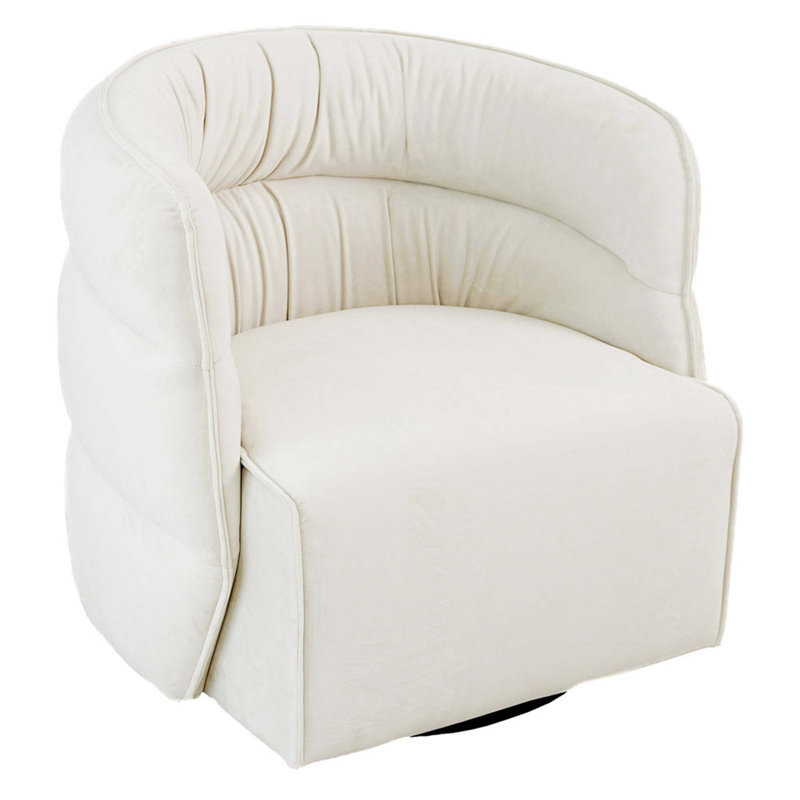 Chaise pivotante Walden, velours, Crème, crème