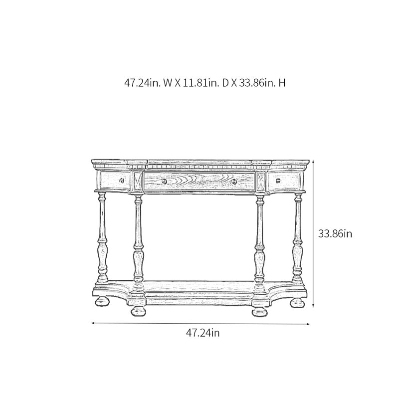 Console Retro Elegant, H 33,86 po x l 47,24 po x P 11,81 po