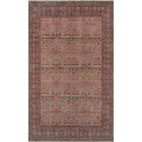 Banaras Hand Knotted Wool Oriental Area Rug in Brown