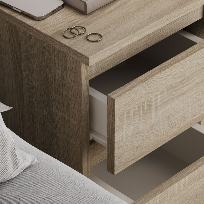 Plywood / Laminate Board Bedside Table, Sonoma oak