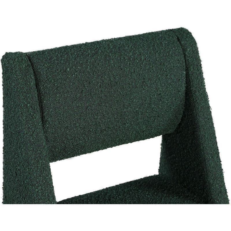 18.2'' H Upholstered Side Chair, Green Boucle Fabric