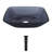 16" Square Tempered Glass Vessel Bathroom Sink with Drain
