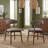 Coral Modern 5-Piece Solid Wood Dining Room Set With Sculpted Column Legs And Upholstered Chairs-74516654-81944789