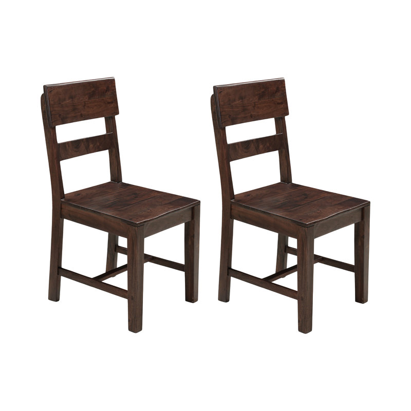 Chaises de salle à manger en bois massif, Noyer foncé