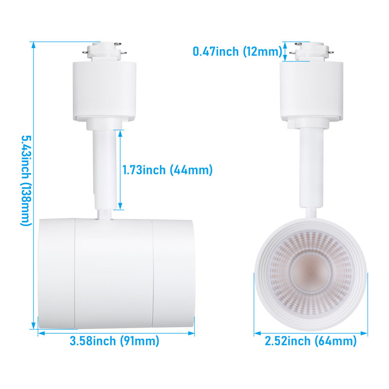 Éclairage sur rail 8,5 W 8,5 W, 8 lumières, intensité variable, Cri90, blanc mat, Blanc mat