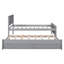 Lit plateforme simple avec lit gigogne et tiroirs, gris