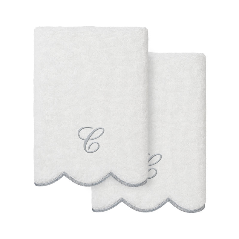  Ensemble de serviettes 100% coton turque ADORNIA, Ensemble de 2 essuie-mains, C, Blanc / Gris