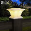 Lampadaire solaire pour poteau d'extérieur, lumière de clôture carrée imperméable Ip65, lampe blanc doux, angle de faisceau de 360 °
