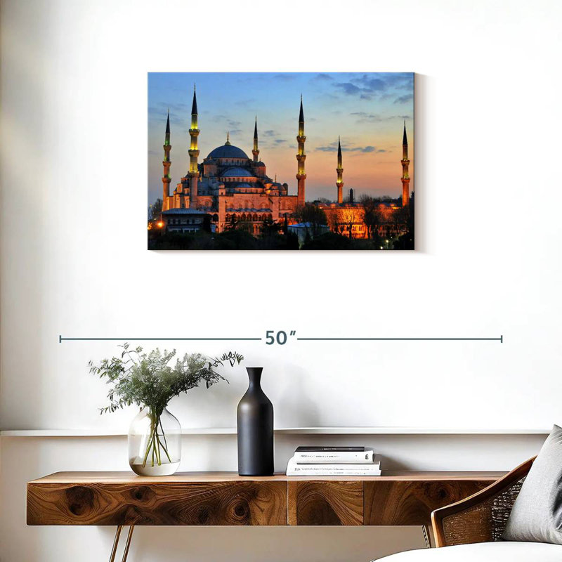 Blue Mosque Sunset Glow, H 20 po x l 30 po