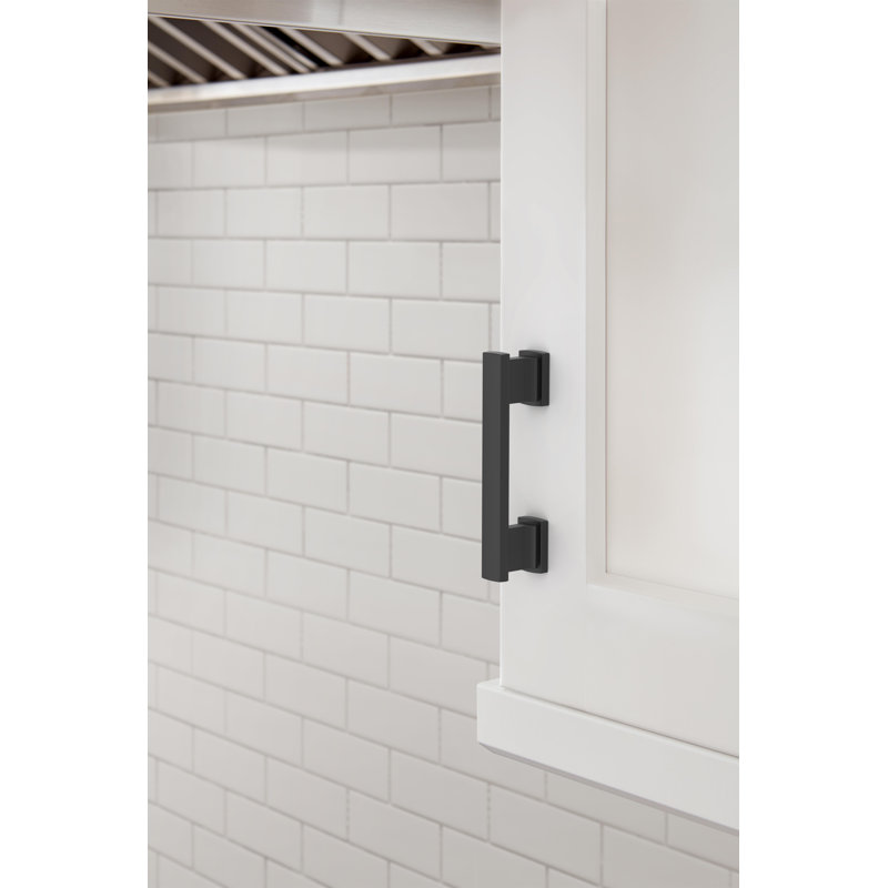 Triomphe 3 inch (76mm) Center-to-Center Matte Black Cabinet Pull - 10 Pack, Matte Black