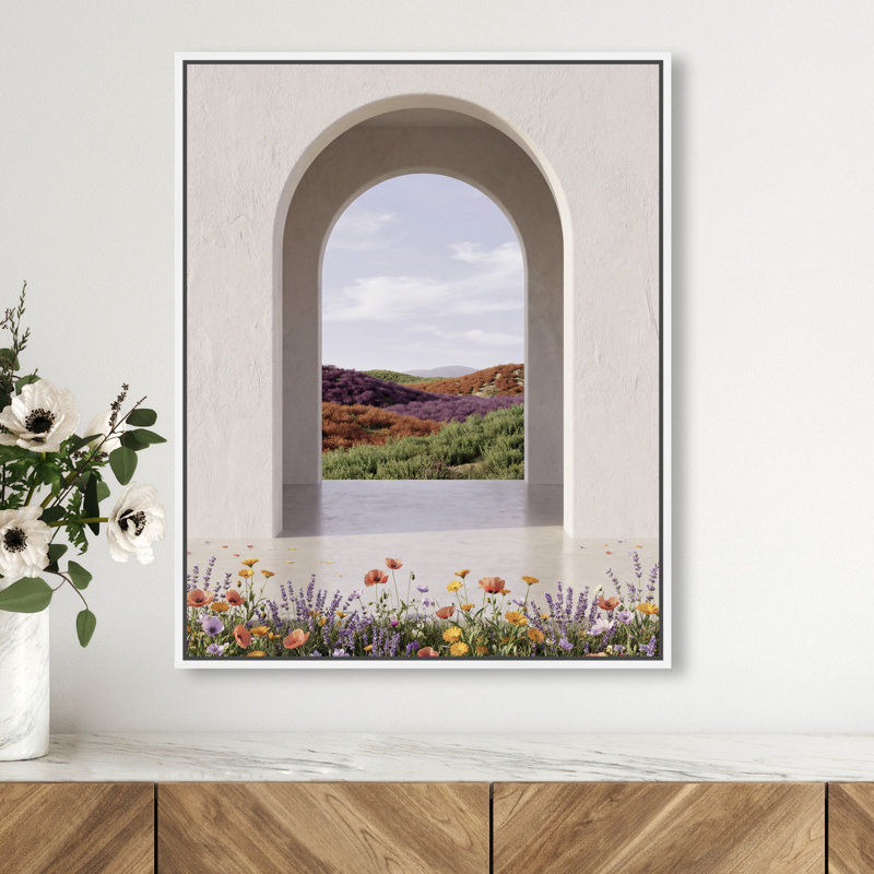 Window To Paradise Print by Oliver Gal, 21"H x 25"W, White Floater Frame
