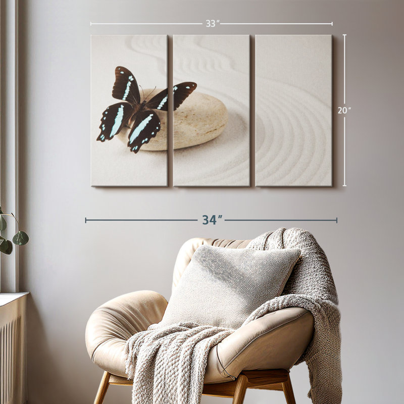 «Zen Butterfly» sur toile, H 20 po x l 33 po