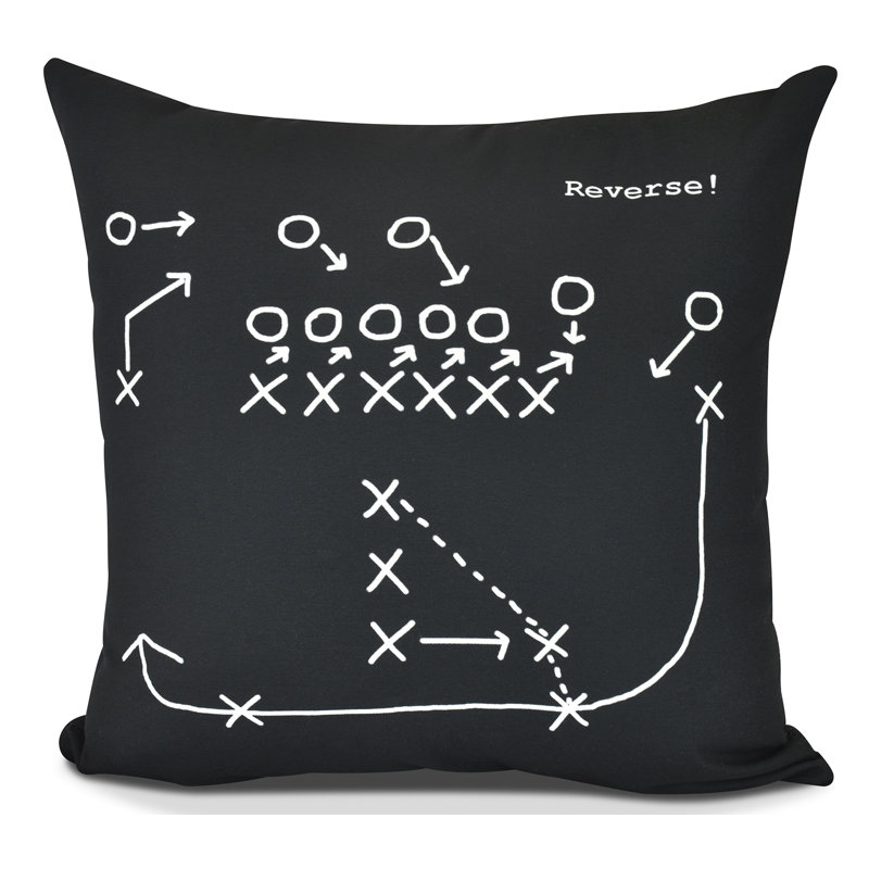 Housse et insert de coussin carré Goals, Gourds and Gatherings, Noir, H 20 po x l 20 po