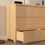 Commode contemporaine Lyric avec panneaux de tiroir ondulés et panneau de particules de qualité supérieure