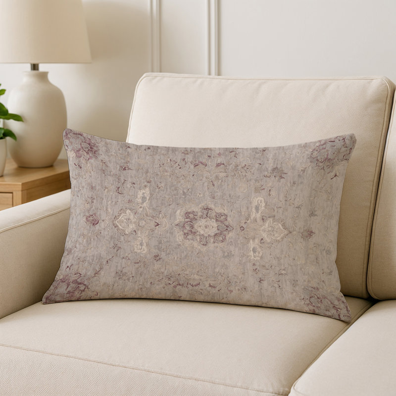 Coussin décoratif intérieur et extérieur Modern, Gris / taupe oriental, Rectangle H 25 po x l 18 po