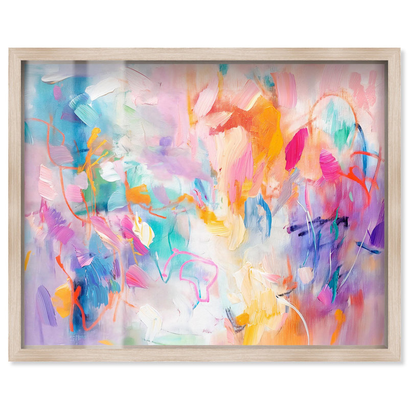 «Im Coming Up III Shadowbox Print Bright Decor» par Art Remedy, H 31 po x l 37 po, Crème, crème