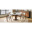 Table de salle à manger extensible 47 po pour 4 à 6 personnes, table de cuisine pliante en pierre frittée avec base en bois de noyer, table de salle à manger moderne peu encombrante